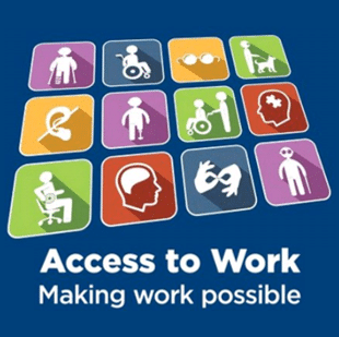 Access to Work logo with text "Making work possible"