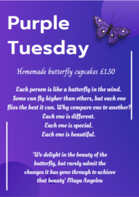 No Limits Cafe offer of Purple Butterfly cupcakes