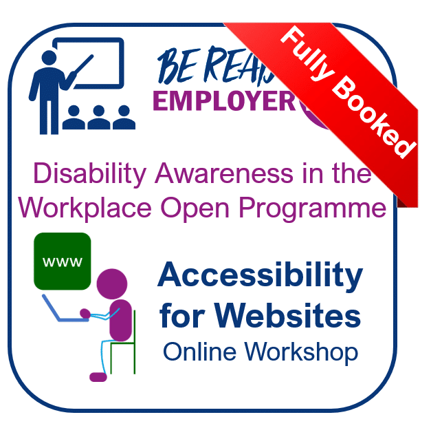 Accessibility for Websites training workshop with 'Fully Booked' label