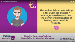 Example image from Be Ready's video promoting the Accessibility for Websites workshop