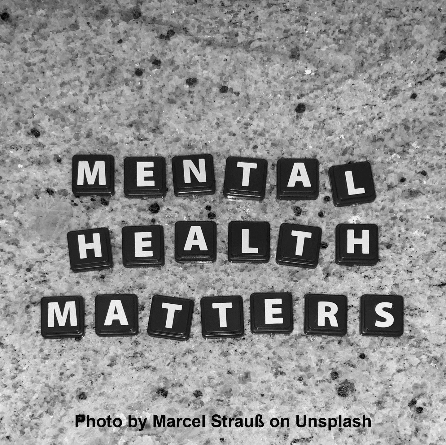 Marbling effect with words Mental Health Matters